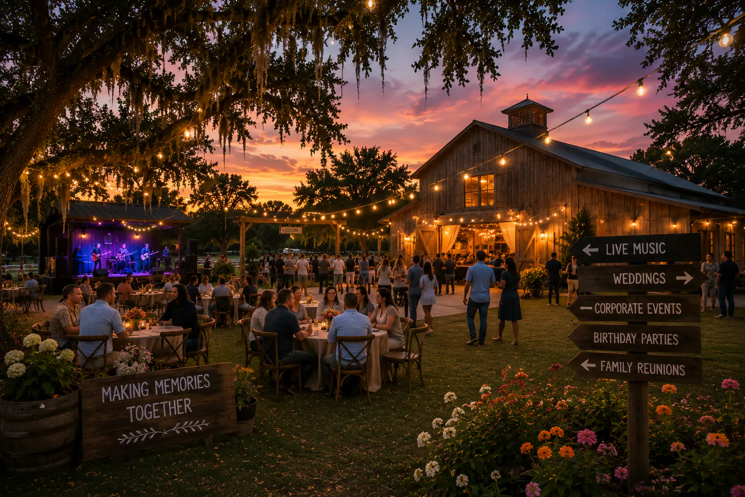 Raprager Farms event grounds at night