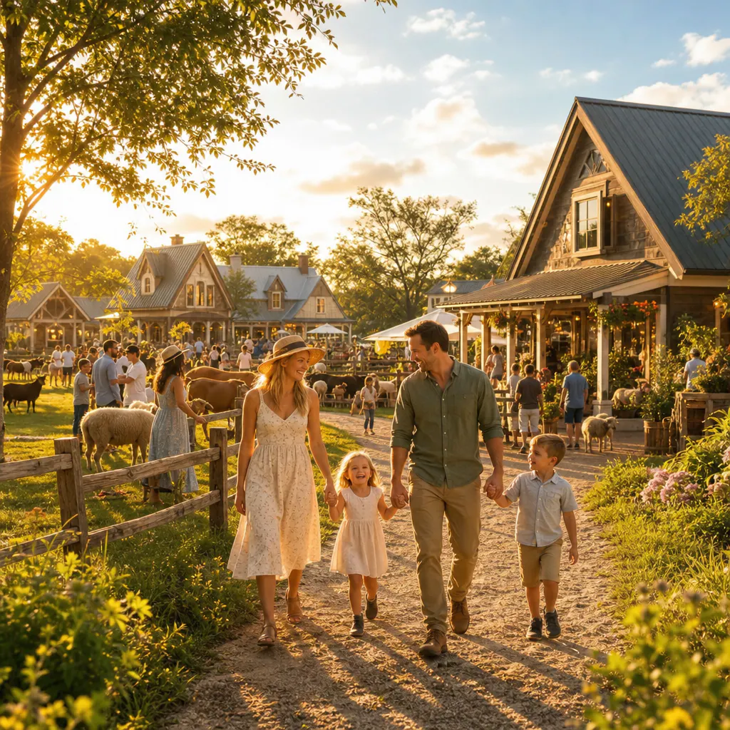 Family enjoying a sunny day at a Florida farm