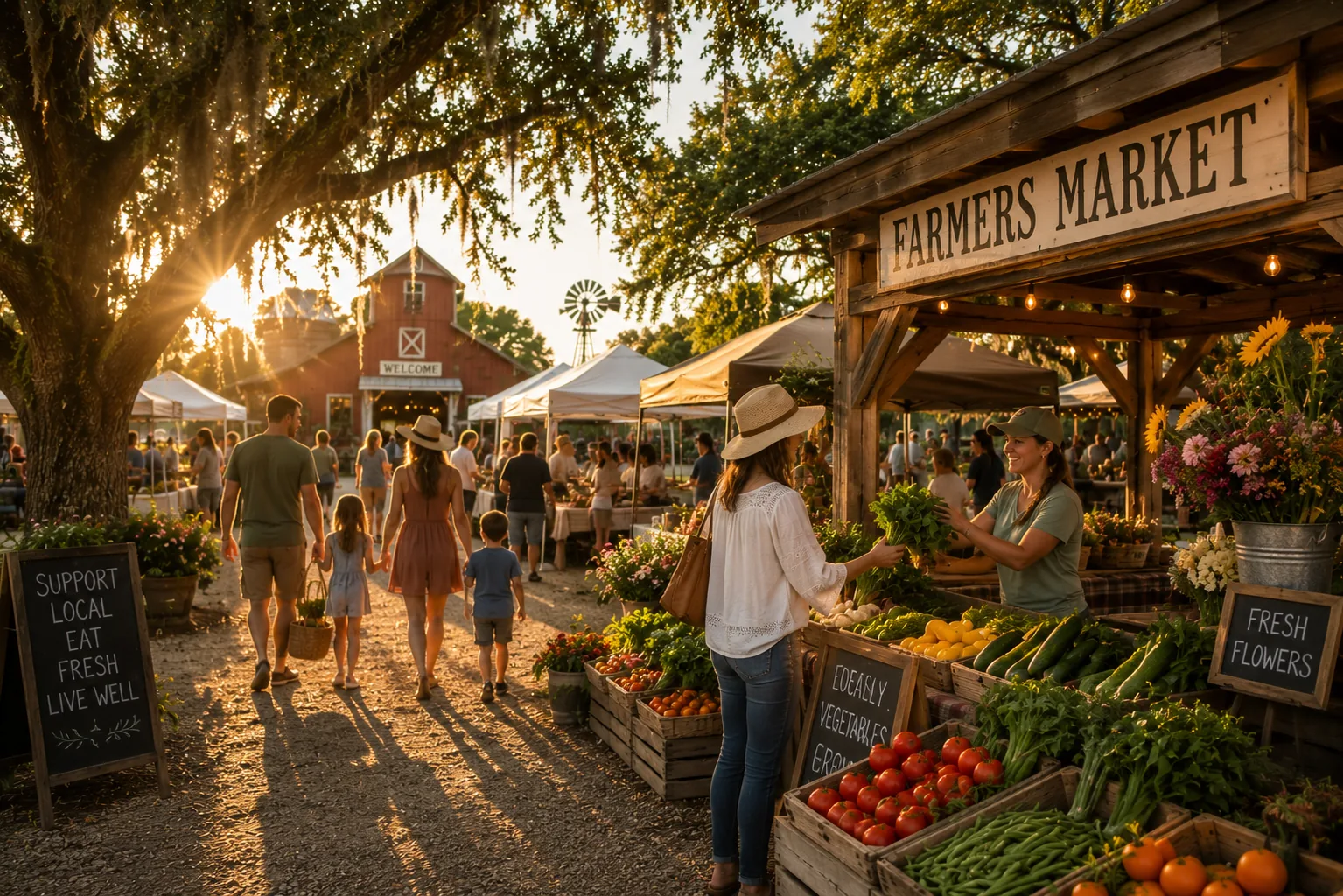 Farmers market display at Raprager Farms